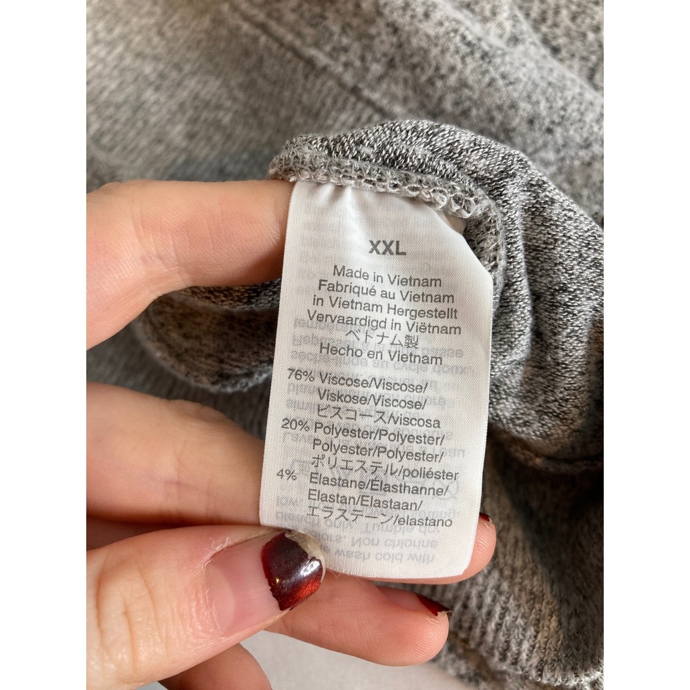 J Crew Womens Gray Marled Draped Sweater Sz XXL Slouchy Flowy Oversized Cozy - Picture 6 of 11